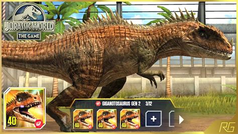 giganotosaurus jurassic world the game